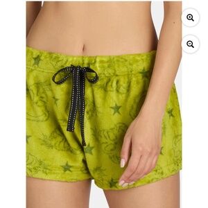 Grinch Women’s Velour Lounging Shorts Size Large NWOT